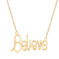 Italian 10K Yellow Gold Believe Script Necklace 18-20 Inches 1.90 Grams