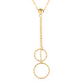 Italian 10K Yellow Gold Double Circle Pendant Necklace 18-20 Inches 0.80 Grams - Sticky add to cart bar