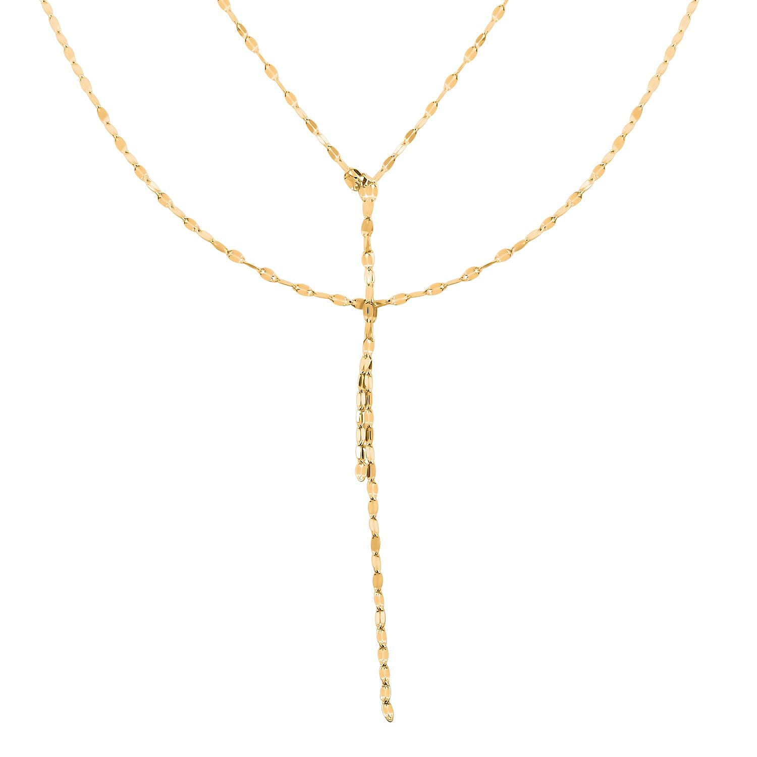 Italian Tassel Mirror Necklace in 10K Yellow Gold 1.80 Grams 20 Inches