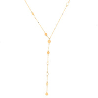Italian 10K Yellow Gold Disc Drop Necklace 20 Inches 1.90 Grams