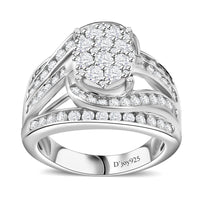 Doorbuster Diamond Ring in Platinum Over Sterling Silver (Size 6.0) 1.90 ctw