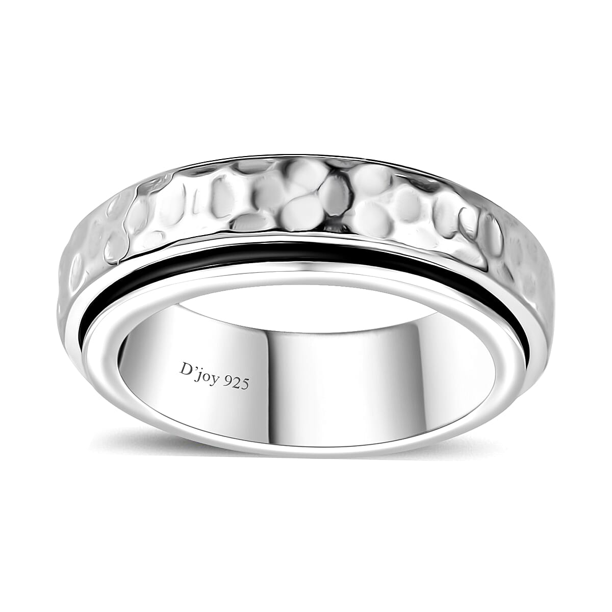 Platinum Over Sterling Silver Band Ring (Size 10) (7.10 g)