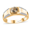 AAA Turkizite, Moissanite Men's Ring in 18K Vermeil YG Over Sterling Silver (Size 10.0) 1.40 ctw - Sticky add to cart bar