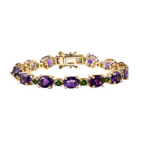 Premium Moroccan Amethyst, Chrome Diopside Bracelet in 18K Vermeil YG Over Sterling Silver (6.50 In) 16.50 ctw