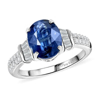 Premium Kashmir Kyanite, White Zircon Ring in Platinum Over Sterling Silver (Size 10.0) 5.85 ctw