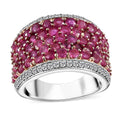 Niassa Ruby (FF), White Zircon Ring in 14K RG and Rhodium Over Sterling Silver (Size 10.0) 5.75 ctw - Sticky add to cart bar