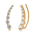 Moissanite Climber Earrings in Vermeil Yellow Gold Over Sterling Silver 1.40 ctw - Sticky add to cart bar