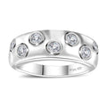 Moissanite Ring in Platinum Over Sterling Silver (Size 10.0) 0.40 ctw - Sticky add to cart bar