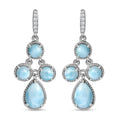 D'Joy Larimar and White Zircon 8.90 ctw Ocean Droplets Earrings in Rhodium Over Sterling Silver - Sticky add to cart bar