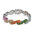 Multi Gemstone Bracelet in Platinum Over Sterling Silver (6.50 In) 16.10 ctw - Sticky add to cart bar
