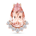 Luxoro 14K Rose Gold AAA Palmeiras Pink Morganite and G-H I2 Diamond Pendant without Chain 1.35 ctw - Sticky add to cart bar