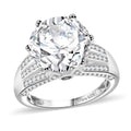 Moissanite, Ceylon Blue Sapphire Ring in Platinum Over Sterling Silver (Size 10.0) 6.50 ctw - Sticky add to cart bar
