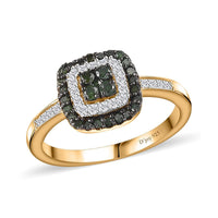 Diamond Luxe Halo Ring in Vermeil YG Over Sterling Silver