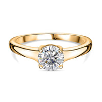 Moissanite 0.75 ctw Ring in Vermeil Yellow Gold Over Sterling Silver (Size 8)