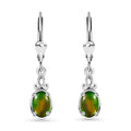 Canadian Ammolite Lever Back Earrings in Platinum Over Sterling Silver - Sticky add to cart bar