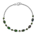 Canadian Ammolite and Chrome Diopside Bracelet in Platinum Over Sterling Silver (7.25 In) 0.90 ctw - Sticky add to cart bar
