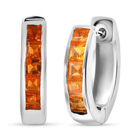 Jalisco Fire Opal 0.65 ctw Earrings in Rhodium Over Sterling Silver