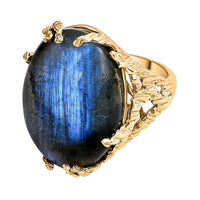 EverTrue Script Stone Ring in 18K YG Plated (Size 8.0) 21.90 ctw