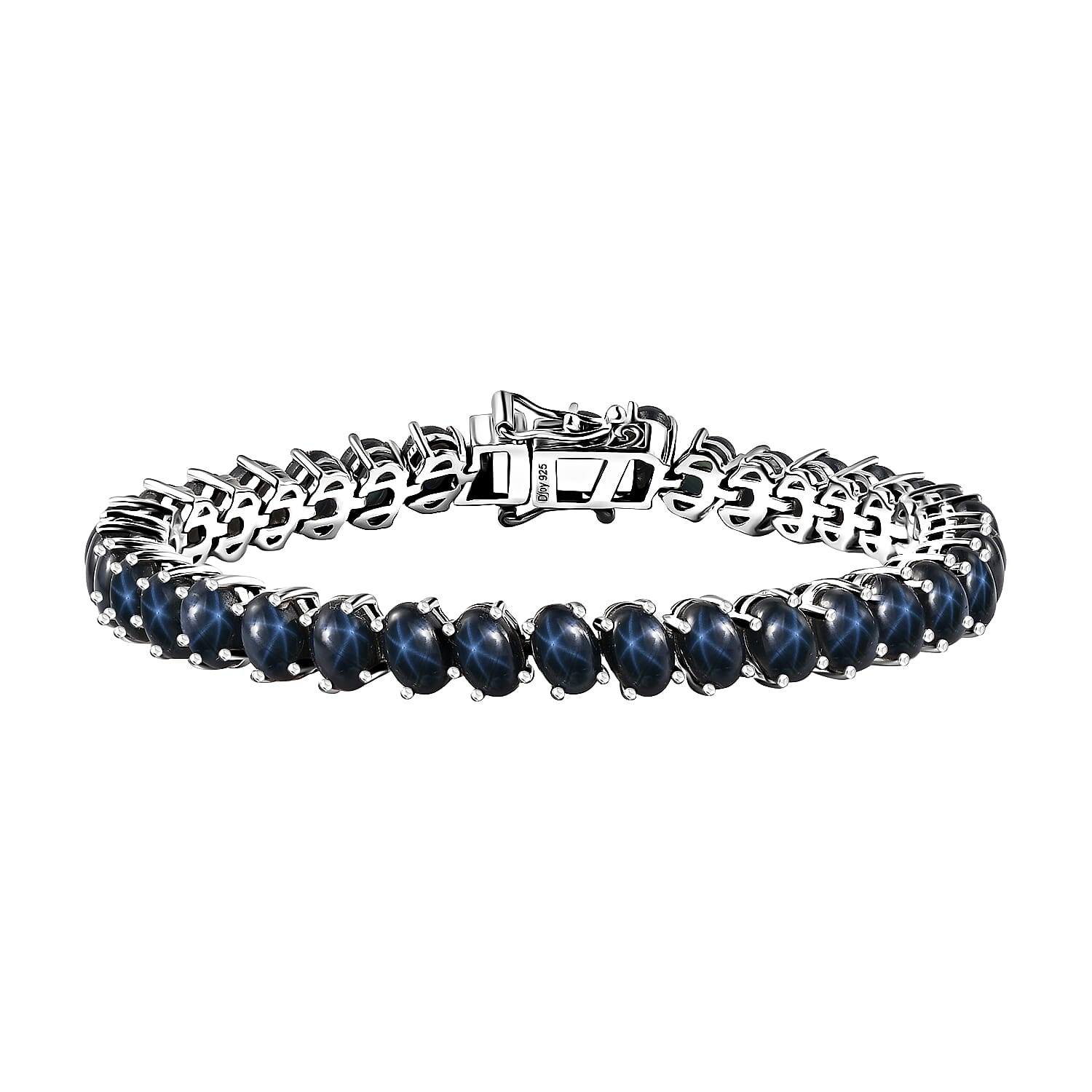 Premium Blue Star Sapphire (DF) Bracelet in Platinum Over Sterling Silver (6.50 In) 30.10 ctw