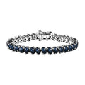 Premium Blue Star Sapphire (DF) Bracelet in Platinum Over Sterling Silver (6.50 In) 30.10 ctw - Sticky add to cart bar