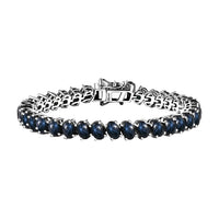 Premium Blue Star Sapphire (DF) Bracelet in Platinum Over Sterling Silver (6.50 In) 30.10 ctw