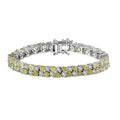 Premium Capelinha Sphene and Moissanite Bracelet in Rhodium Over Sterling Silver (6.50 In) 12.80 ctw - Sticky add to cart bar