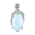 Larimar 5.15 ctw Pendant without Chain in Platinum Over Sterling Silver - Sticky add to cart bar