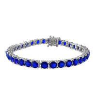 Tanzanian Blue Spinel 22.53 ctw Bracelet in Rhodium Over Sterling Silver (7.5 In) (11 g)