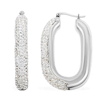 White Crystal Earrings in Sterling Silver