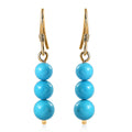 10K Yellow Gold AAA Sleeping Beauty Turquoise Lever Back Earrings 9.75 ctw - Sticky add to cart bar