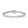 One Time Only White Zircon Bracelet in Rhodium Over Sterling Silver (8.00 In) 15.10 ctw - Sticky add to cart bar