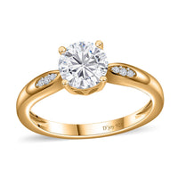 Moissanite Ring in Vermeil Yellow Gold Over Sterling Silver 1.20 ctw
