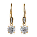 Moissanite Lever Back Earring in Vermeil Yellow Gold Over Sterling Silver 1.50 ctw - Sticky add to cart bar