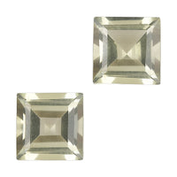 Brazilian Green Gold Quartz Set of 2 (Sqr 7 mm) 3.01 ctw Loose gemstone