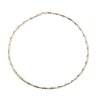 Seta Bicolor Italian 10K Yellow and White Gold Necklace 18 Inches 3.10 Grams