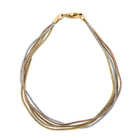 Mare Colorato Italian 10K Yellow, Rose and White Gold Bracelet (7.50 In) 2.40 Grams
