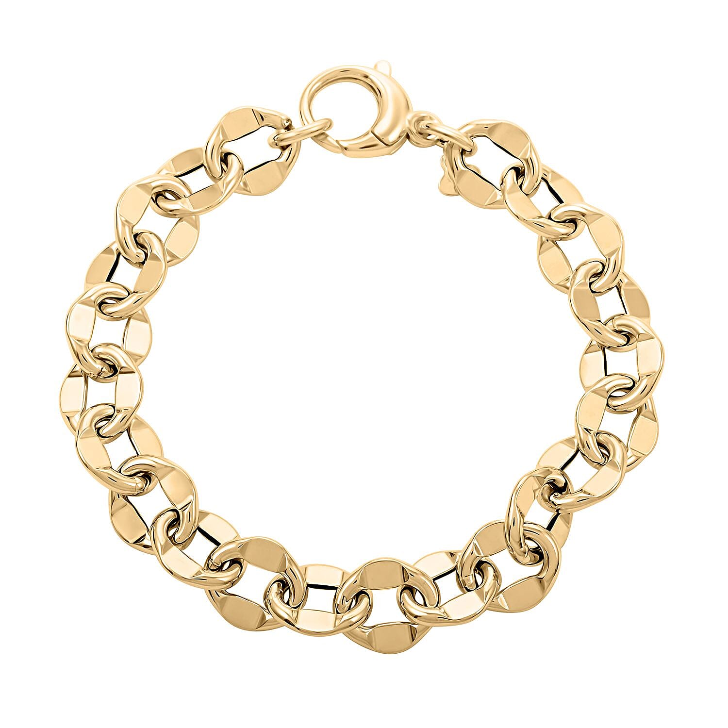 Specchio Rolo Italian 10K Yellow Gold Bracelet (7.50 In) 6.20 Grams