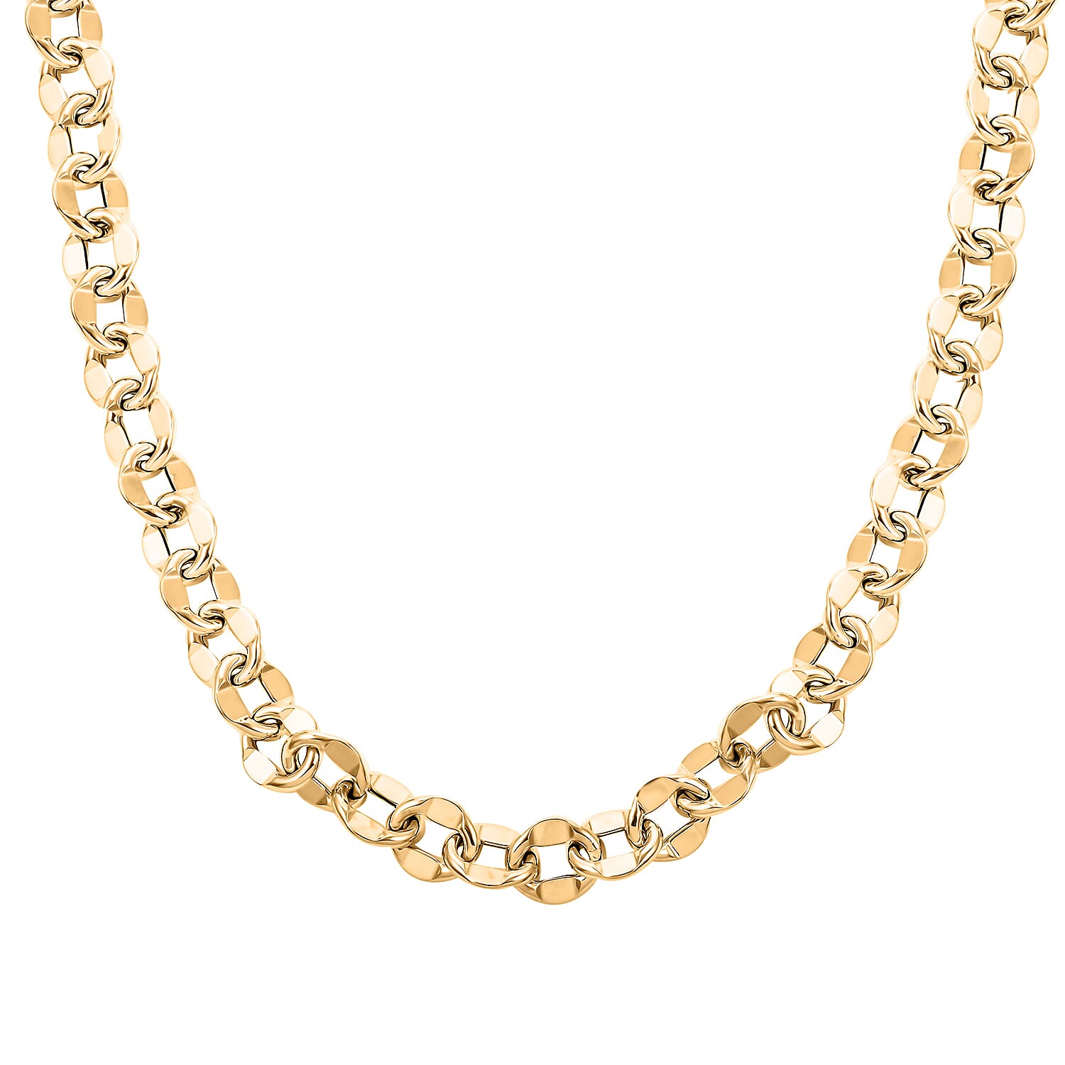 Specchio Rolo Italian 10K Yellow Gold Necklace 18 Inches 12.95 Grams