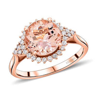 Certified & Appraised Luxoro 14K Rose Gold AAA Pink Morganite and G-H I2 Diamond Ring (Size 10.0) 2.75 ctw