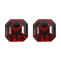 Asscher Cut Mozambique Garnet Set of 2 (Oct 6x6 mm) 2.91 ctw Loose gemstone