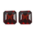 Asscher Cut AA Mozambique Garnet Set of 2 (Oct 6x6 mm) 2.66 ctw Loose gemstone - Sticky add to cart bar