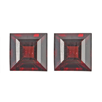 AA Mozambique Garnet Set of 2 (Sqr 7 mm) 3.86 ctw Loose gemstone