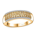 Natural Yellow Diamond (I3), White Diamond Band Ring in 18K Vermeil YG Over Sterling Silver (Size 10.0) 0.33 ctw - Sticky add to cart bar