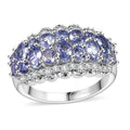 TLV Tanzanite, White Zircon Ring in Platinum Over Sterling Silver (Size 10.0) 2.40 ctw - Sticky add to cart bar