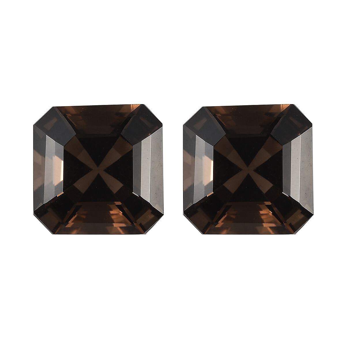 AA Brazilian Smoky Quartz Set of 2 (Oct 11x11 mm) 10.84 ctw Loose Gemstone