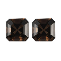 AA Brazilian Smoky Quartz Set of 2 (Oct 11x11 mm) 10.84 ctw Loose Gemstone