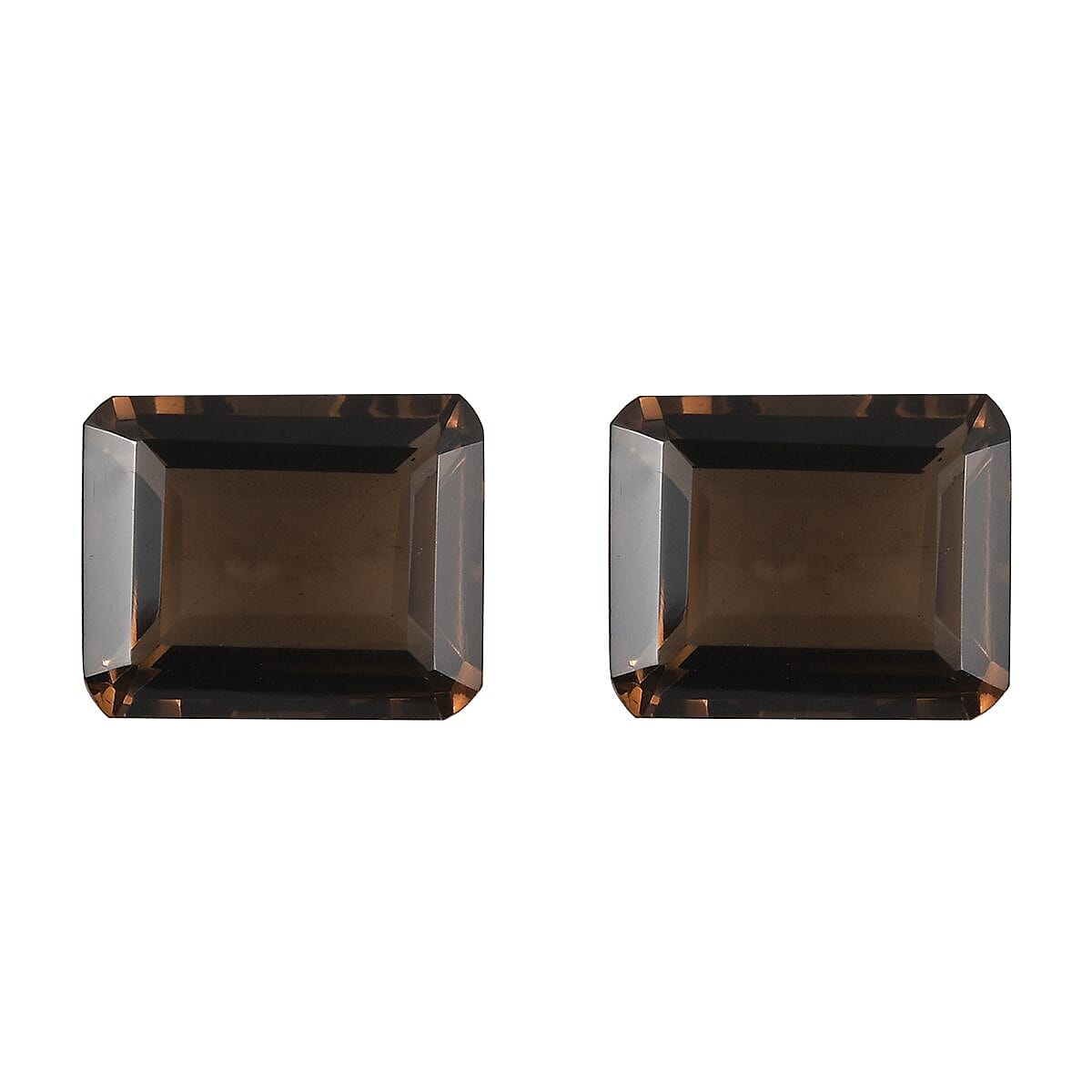 Brazilian Smoky Quartz Set of 2 (Oct 11x9 mm) 7.74 ctw Loose Gemstone