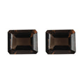 AA Brazilian Smoky Quartz Set of 2 (Oct 11x9 mm) 7.50 ctw Loose Gemstone - Sticky add to cart bar