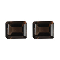 AA Brazilian Smoky Quartz Set of 2 (Oct 11x9 mm) 7.50 ctw Loose Gemstone