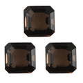 Asscher Cut AA Brazilian Smoky Quartz Set of 3 (Oct 9x9 m) 10.43 ctw Loose Gemstone - Sticky add to cart bar